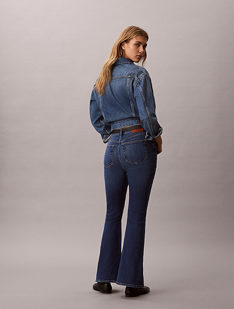 Calvin Klein Mavi Renkli Kadın High Rise Flare Jean Pantolon