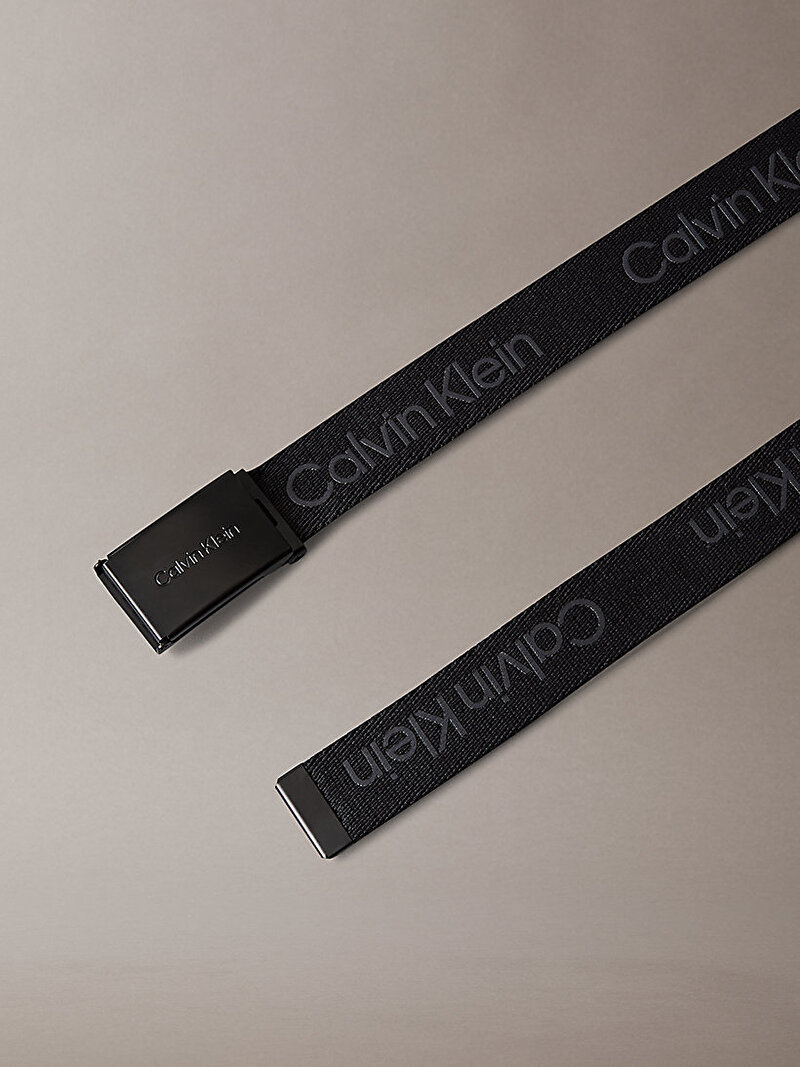 Calvin Klein Siyah Renkli Çocuk Unisex Calvin Logo Canvas Kemer