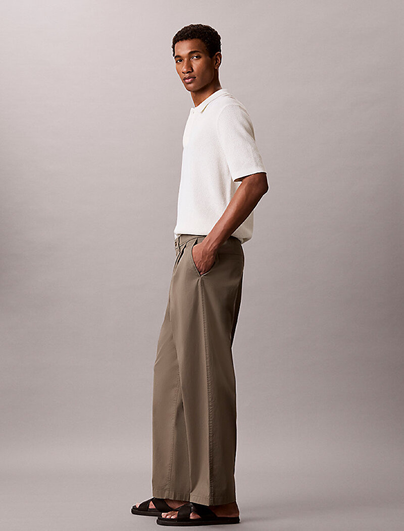 Calvin Klein Yeşil Renkli Erkek Washed Comfort Cotton Pantolon