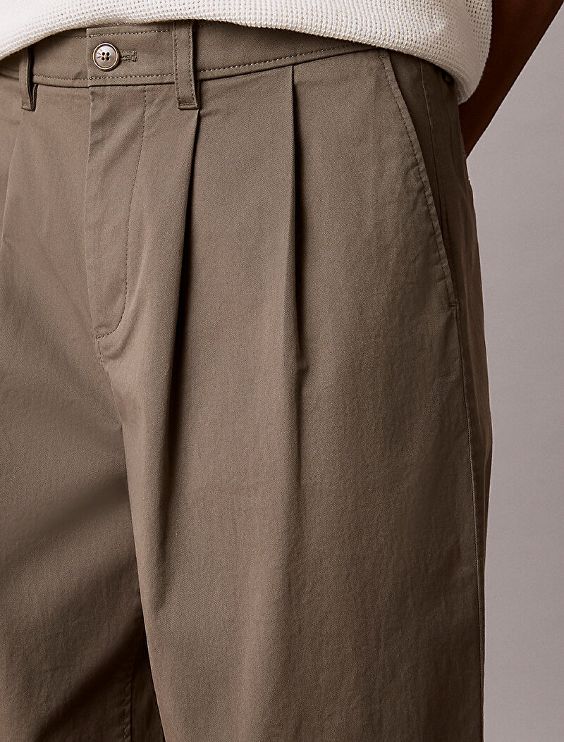 Calvin Klein Yeşil Renkli Erkek Washed Comfort Cotton Pantolon