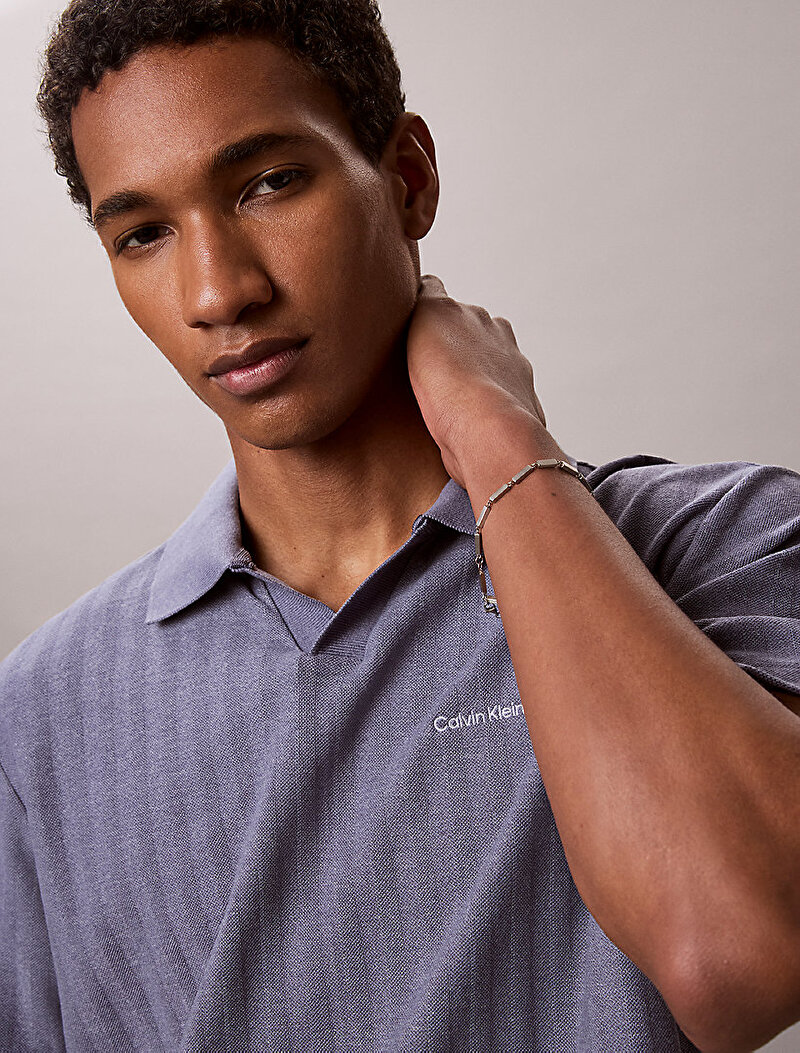 Calvin Klein Mavi Renkli Erkek Easy Vertical Polo T-shirt