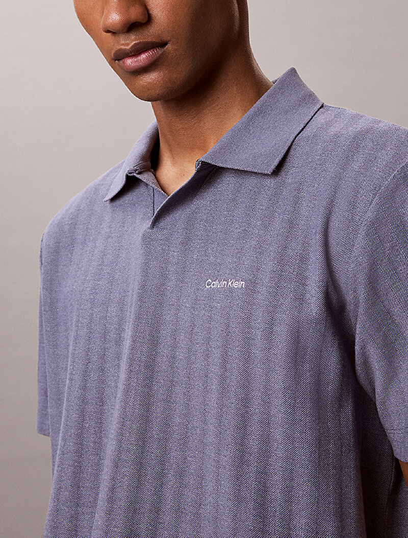 Calvin Klein Mavi Renkli Erkek Easy Vertical Polo T-shirt
