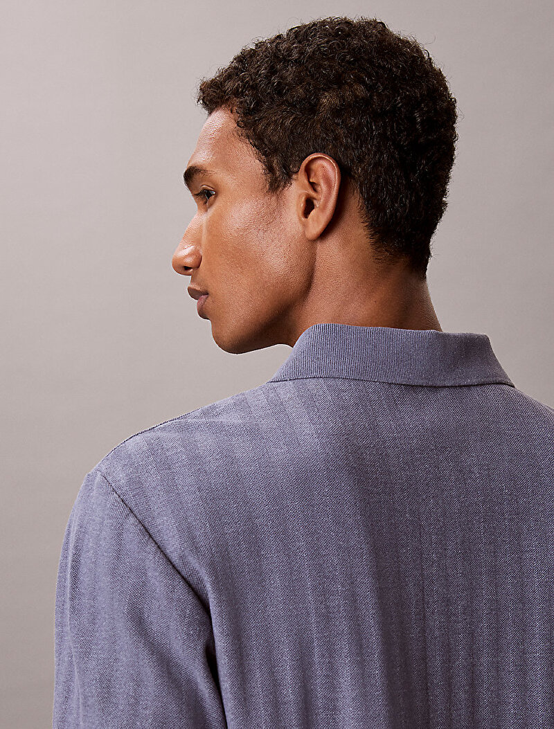 Calvin Klein Mavi Renkli Erkek Easy Vertical Polo T-shirt