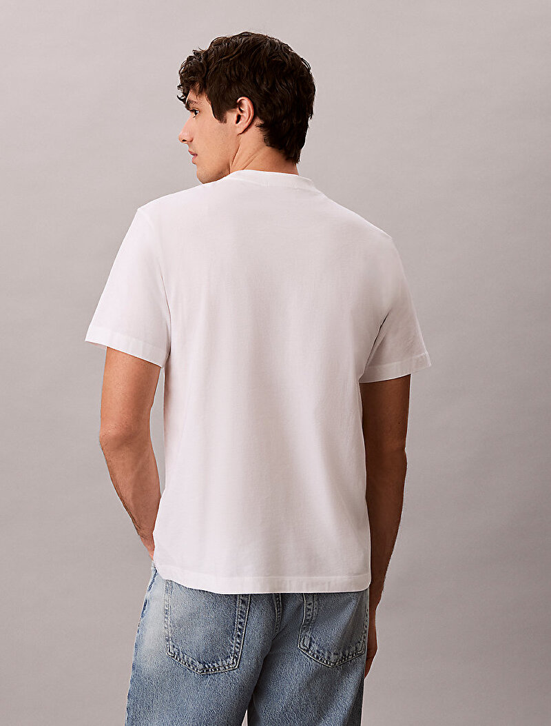 Calvin Klein Beyaz Renkli Erkek 30s Jersey T-shirt