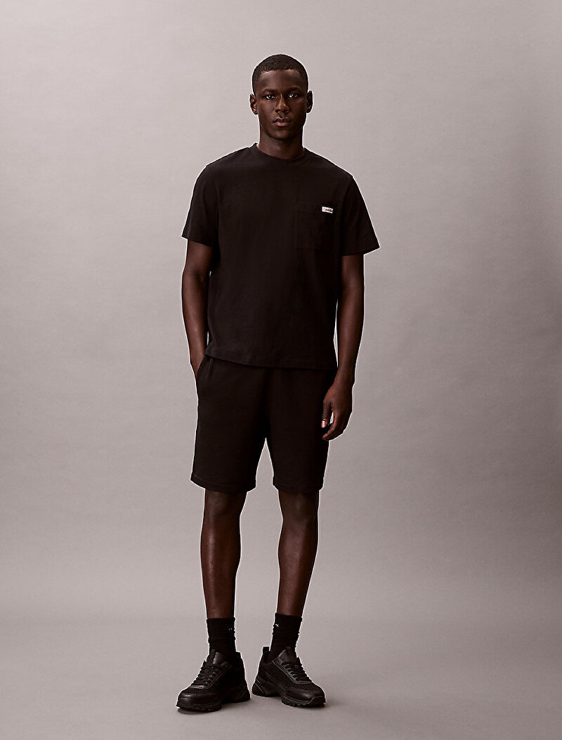 Calvin Klein Siyah Renkli Erkek EU 350 Terry Badge Şort