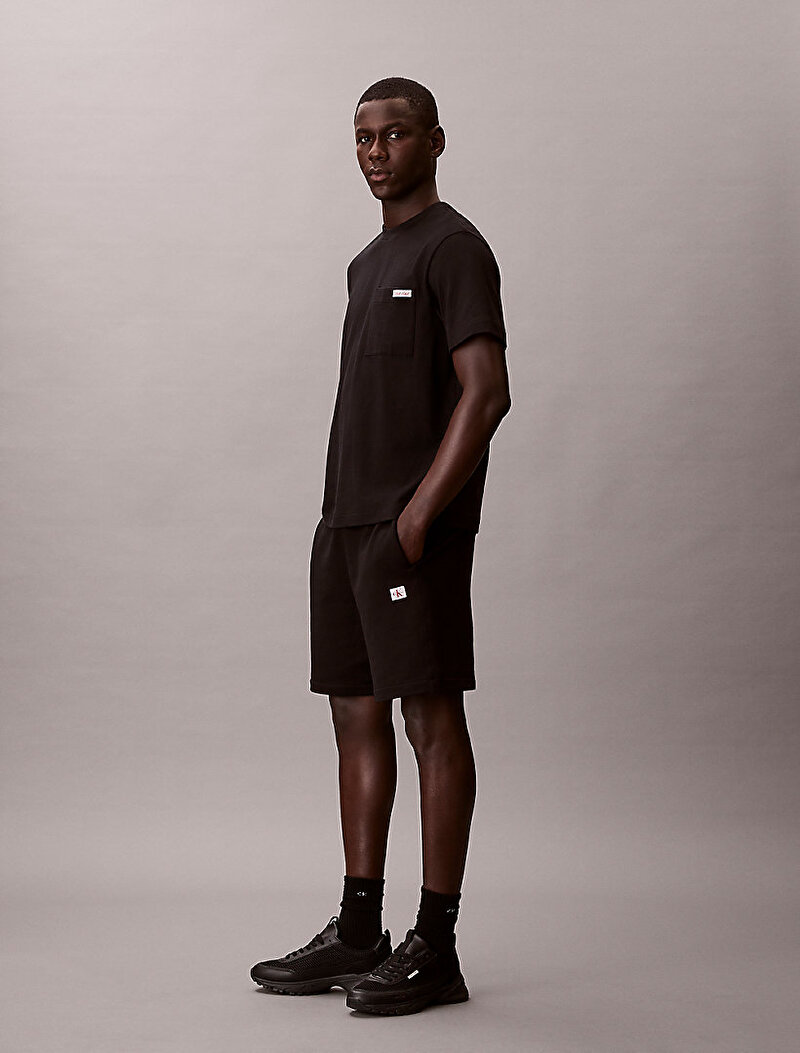 Calvin Klein Siyah Renkli Erkek EU 350 Terry Badge Şort