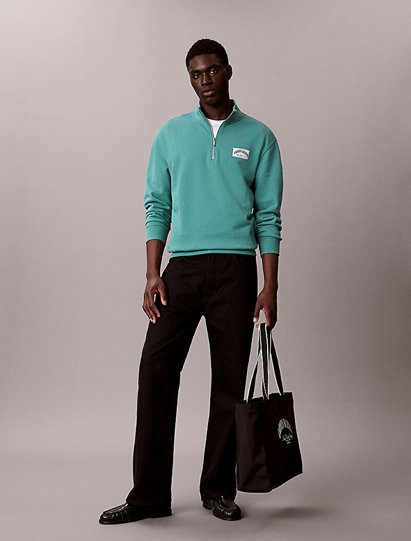Calvin Klein Yeşil Renkli Erkek 350 Terry Sweatshirt