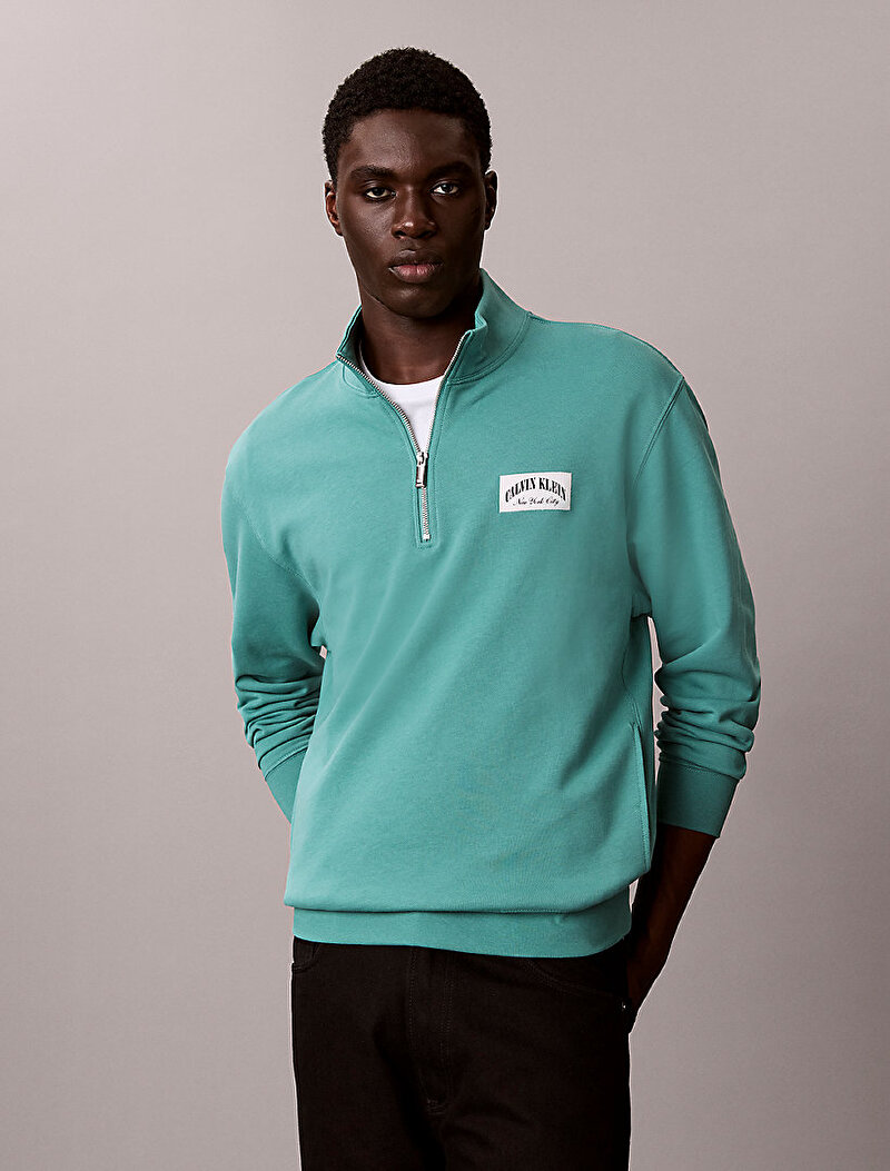 Calvin Klein Yeşil Renkli Erkek 350 Terry Sweatshirt