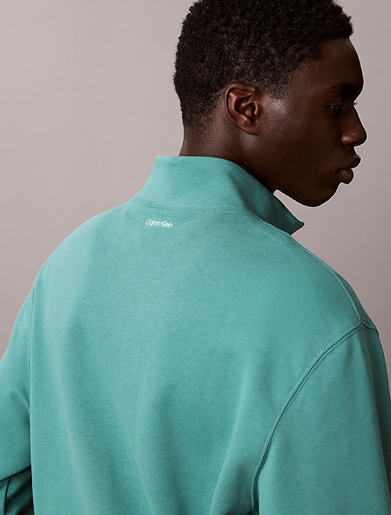 Calvin Klein Yeşil Renkli Erkek 350 Terry Sweatshirt