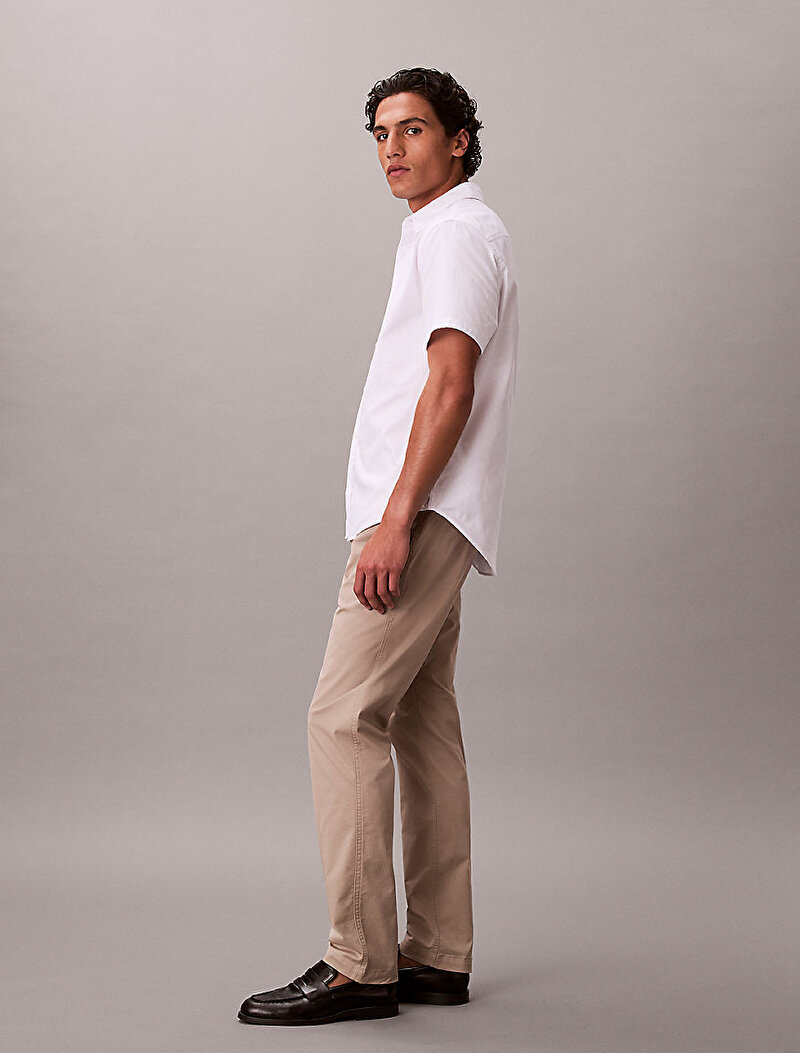 Calvin Klein Bej Renkli Erkek Slim Comfort Cotton Pantolon