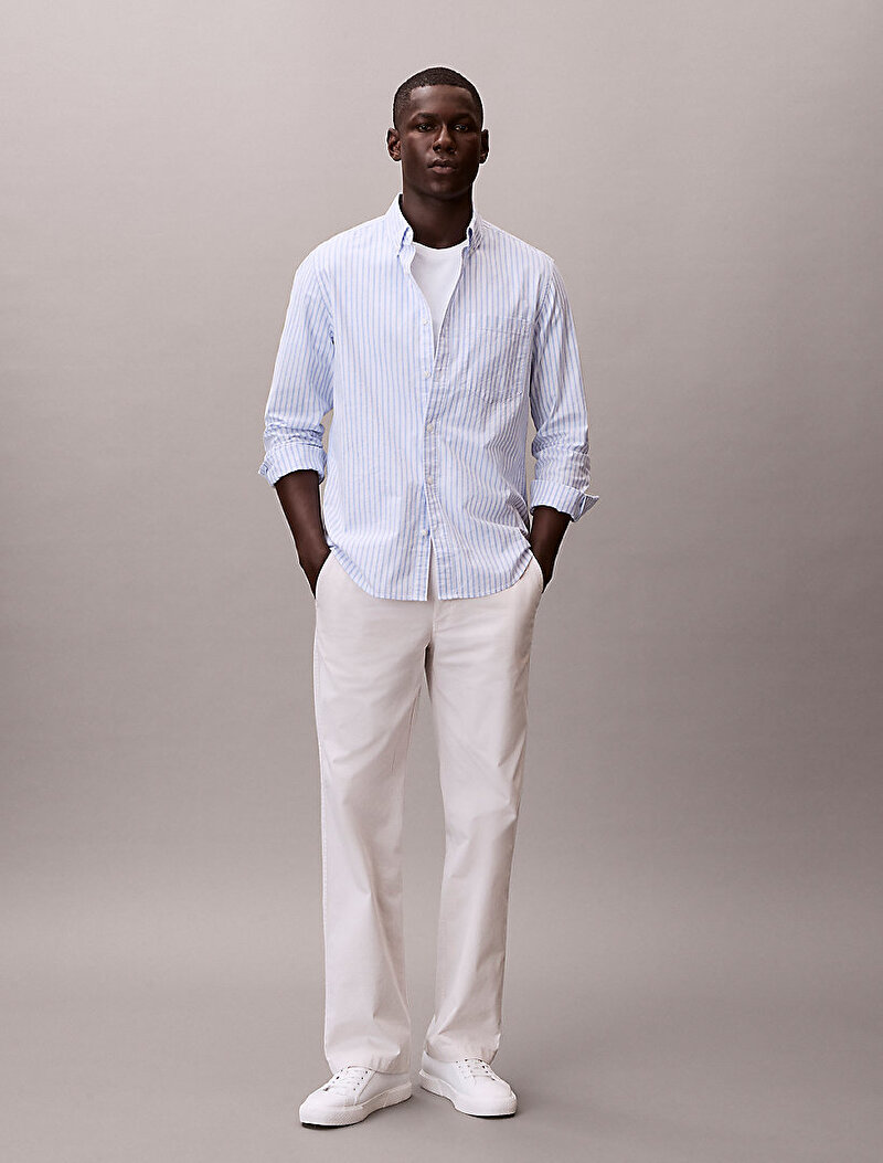 Calvin Klein Beyaz Renkli Erkek 90s Straight Comfort Pantolon