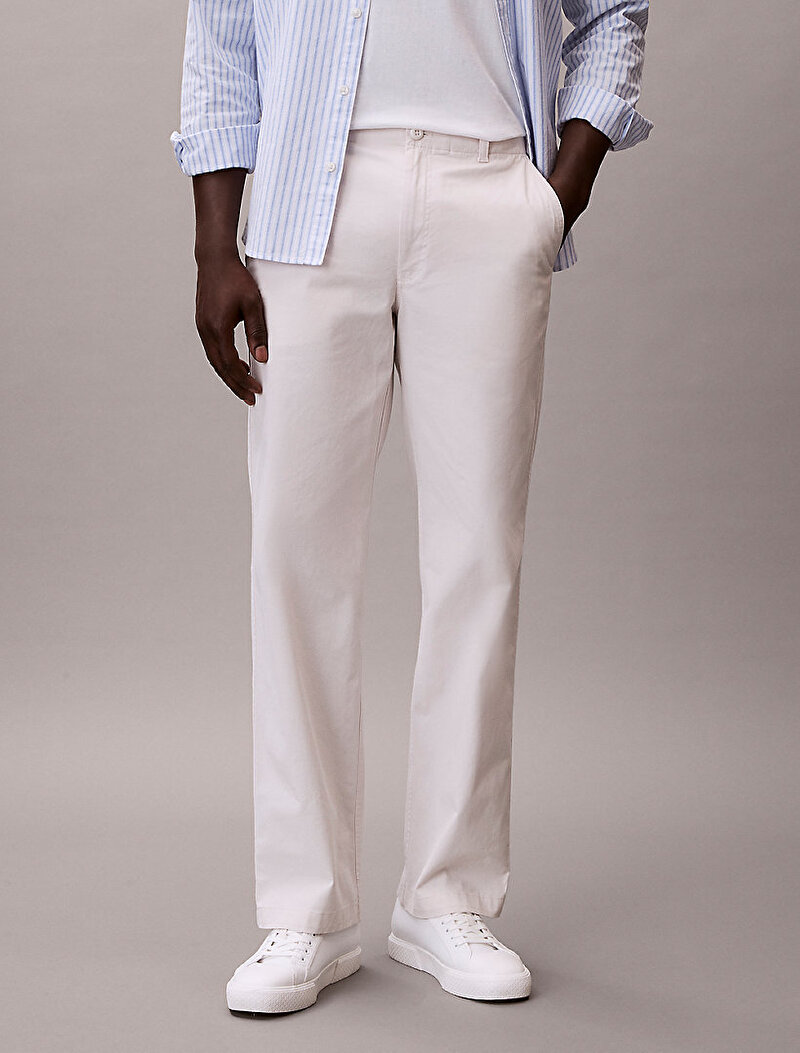 Calvin Klein Beyaz Renkli Erkek 90s Straight Comfort Pantolon