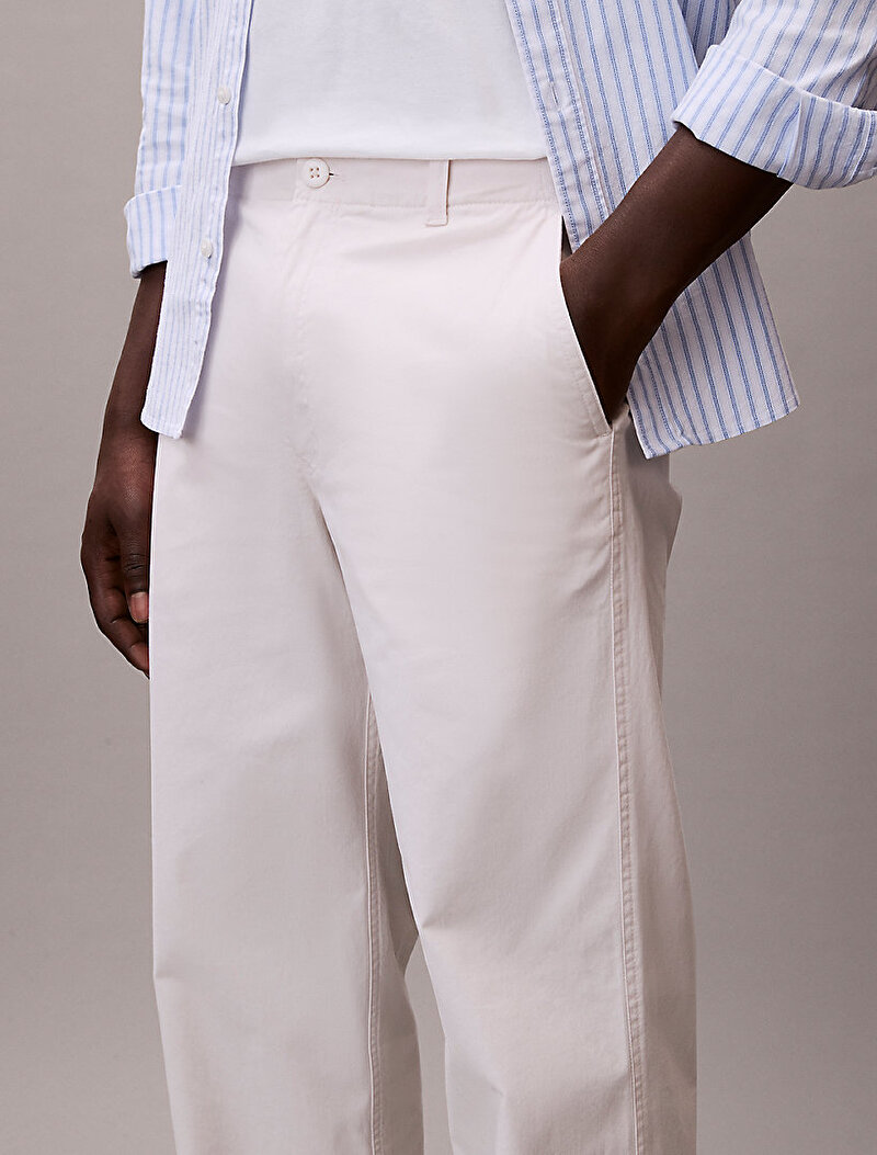 Calvin Klein Beyaz Renkli Erkek 90s Straight Comfort Pantolon