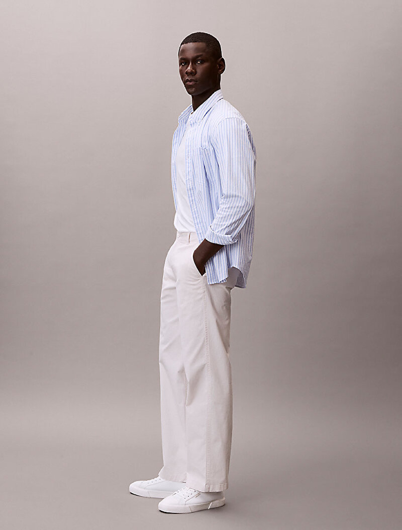 Calvin Klein Beyaz Renkli Erkek 90s Straight Comfort Pantolon