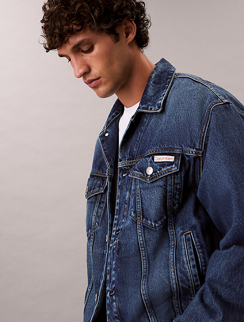 Calvin Klein Kırmızı Renkli Erkek 90s Horizon Trucker Denim Ceket