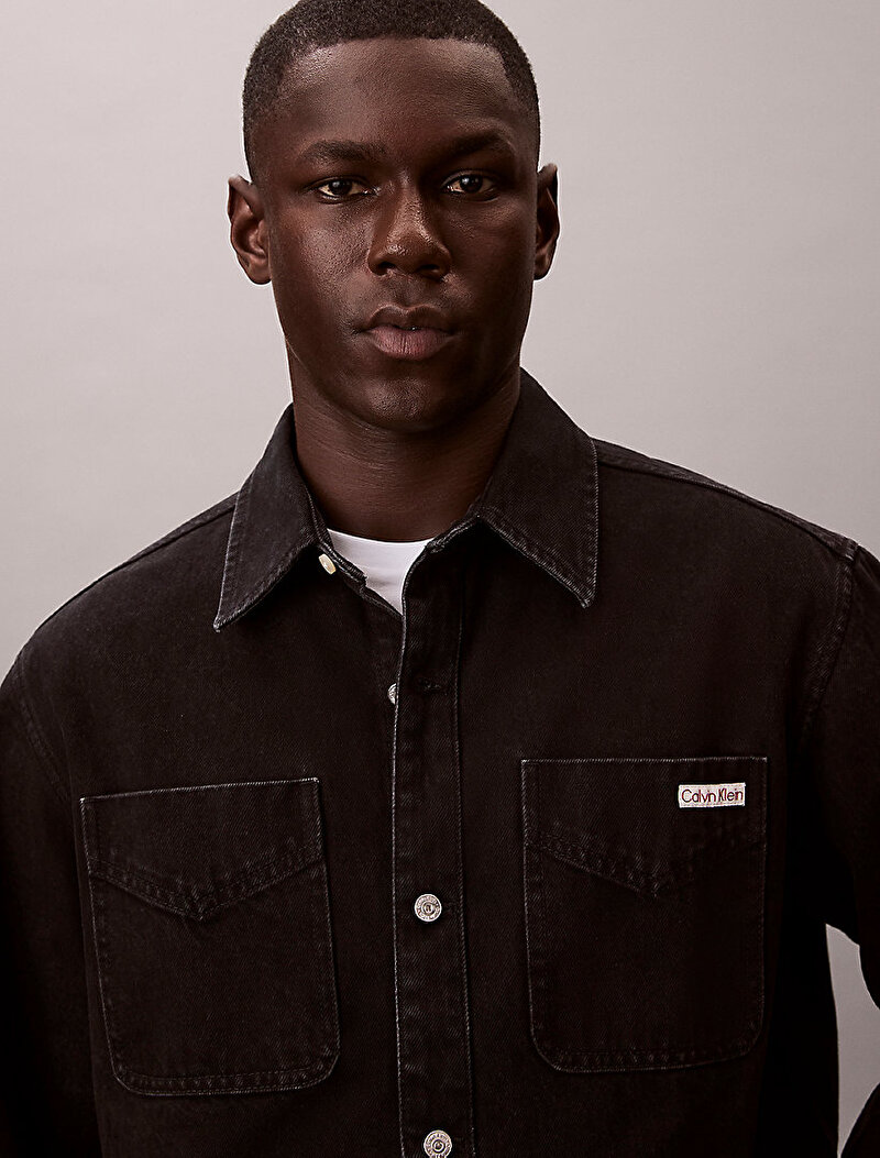 Calvin Klein Siyah Renkli Erkek 90s Jackson Gömlek