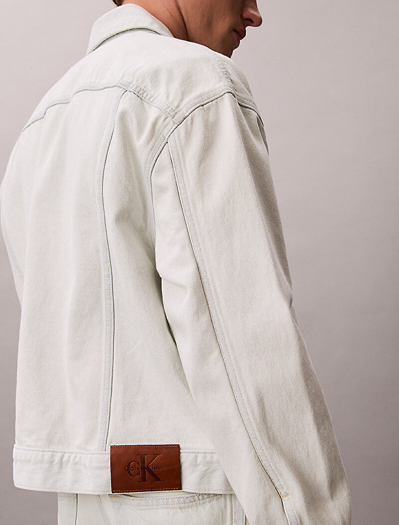 Calvin Klein Mavi Renkli Erkek 90s Bleachout Ceket