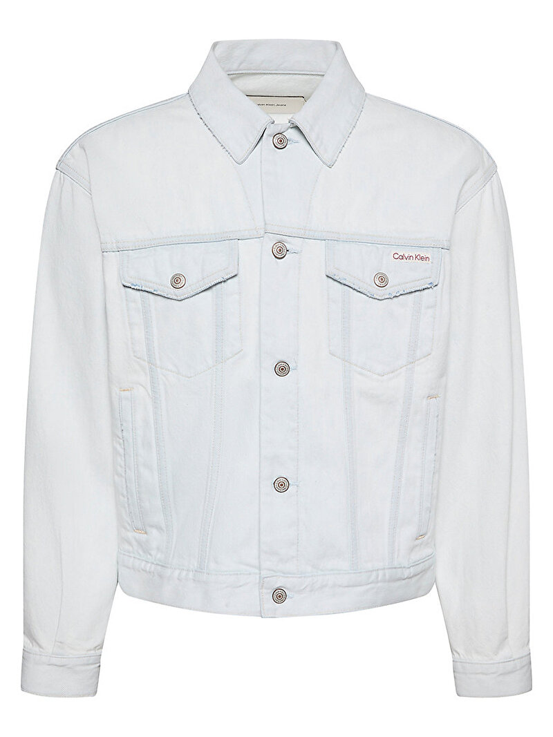Calvin Klein Mavi Renkli Erkek 90s Bleachout Ceket