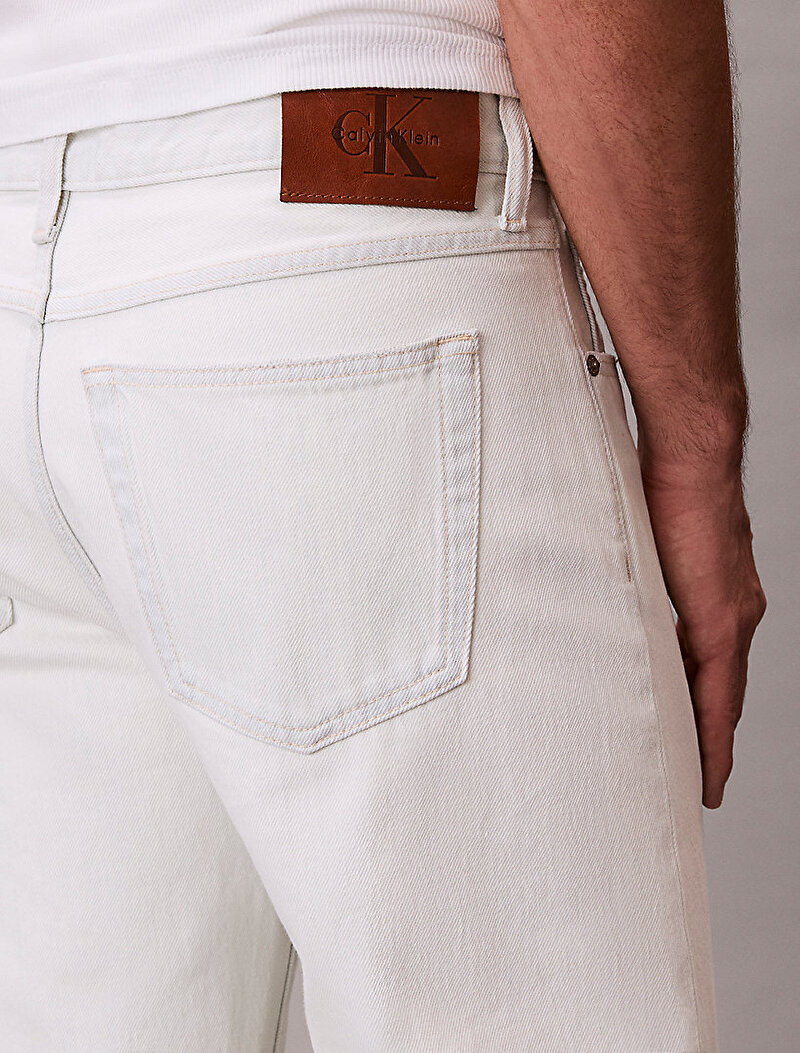 Calvin Klein Mavi Renkli Erkek 90s Straight Bleach Jean Pantolon