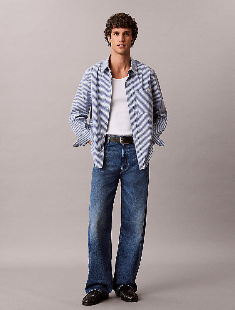 Calvin Klein Mavi Renkli Erkek Baggy Ck Boulder Jean Pantolon