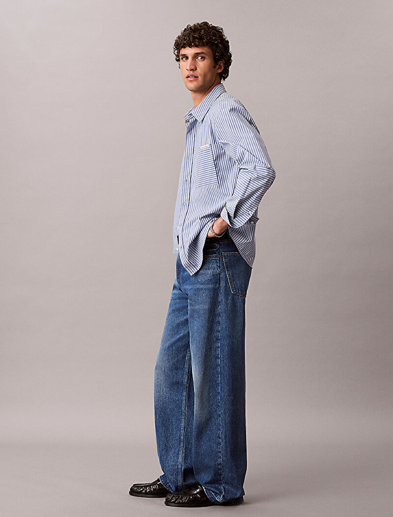 Calvin Klein Mavi Renkli Erkek Baggy Ck Boulder Jean Pantolon