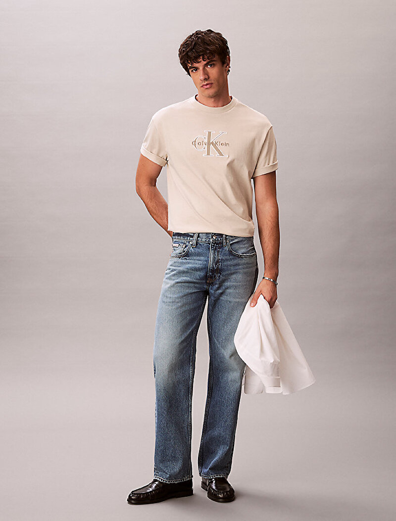 Calvin Klein Beyaz Renkli Erkek 16s Elevatd Mono T-shirt