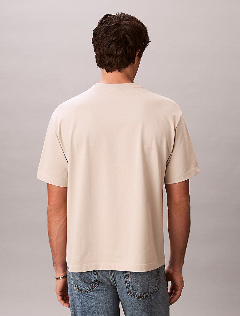 Calvin Klein Beyaz Renkli Erkek 16s Elevatd Mono T-shirt
