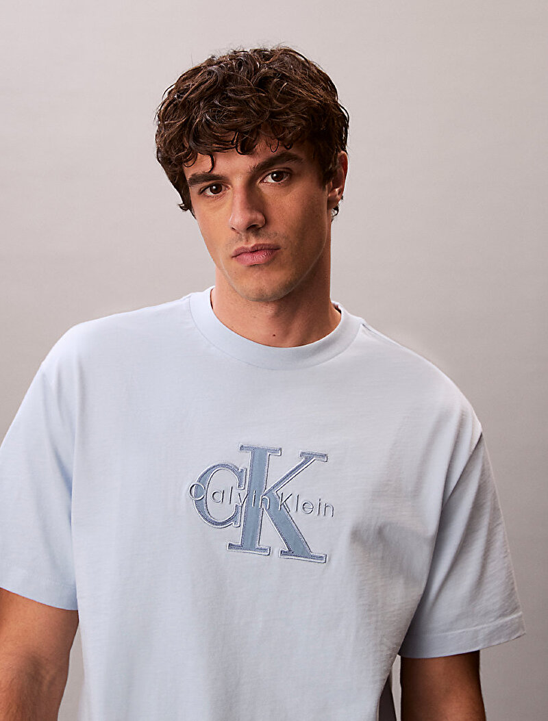 Calvin Klein Mavi Renkli Erkek 16s Elevatd Mono T-shirt