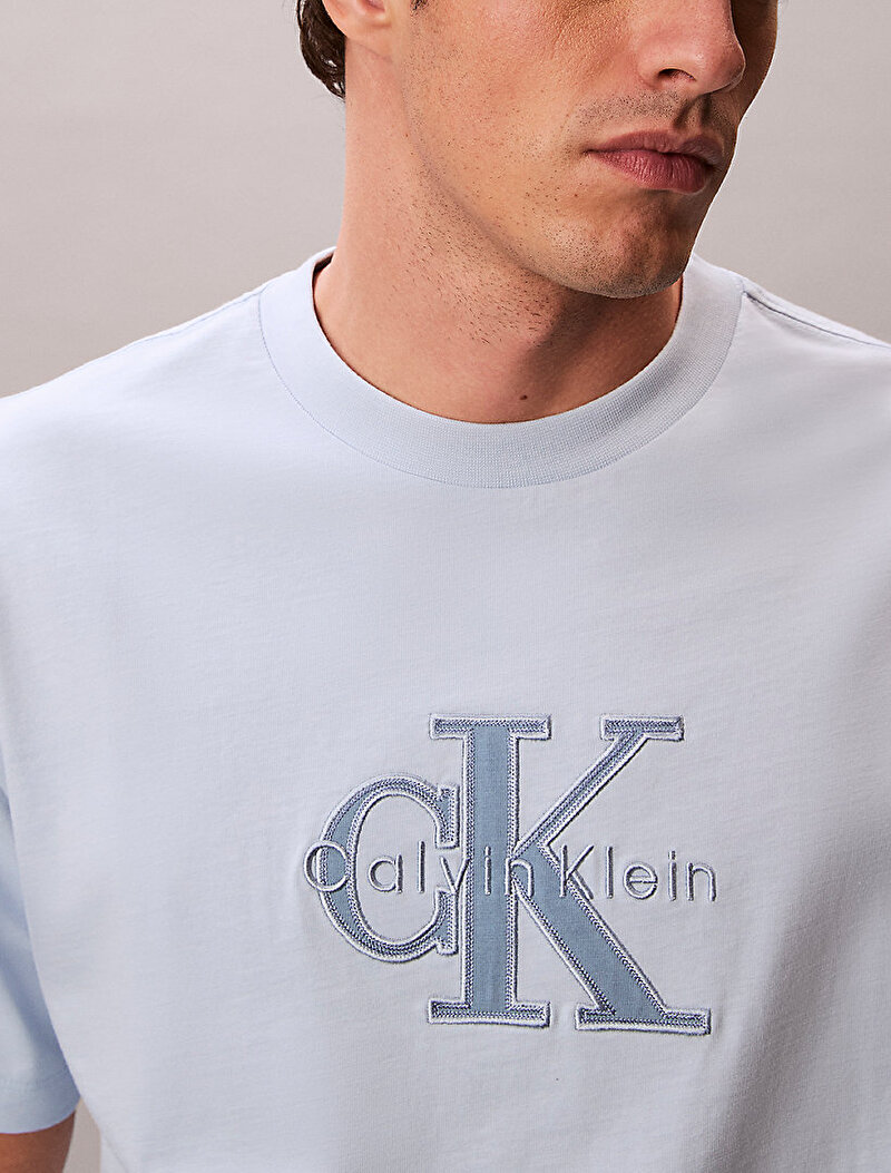 Calvin Klein Mavi Renkli Erkek 16s Elevatd Mono T-shirt