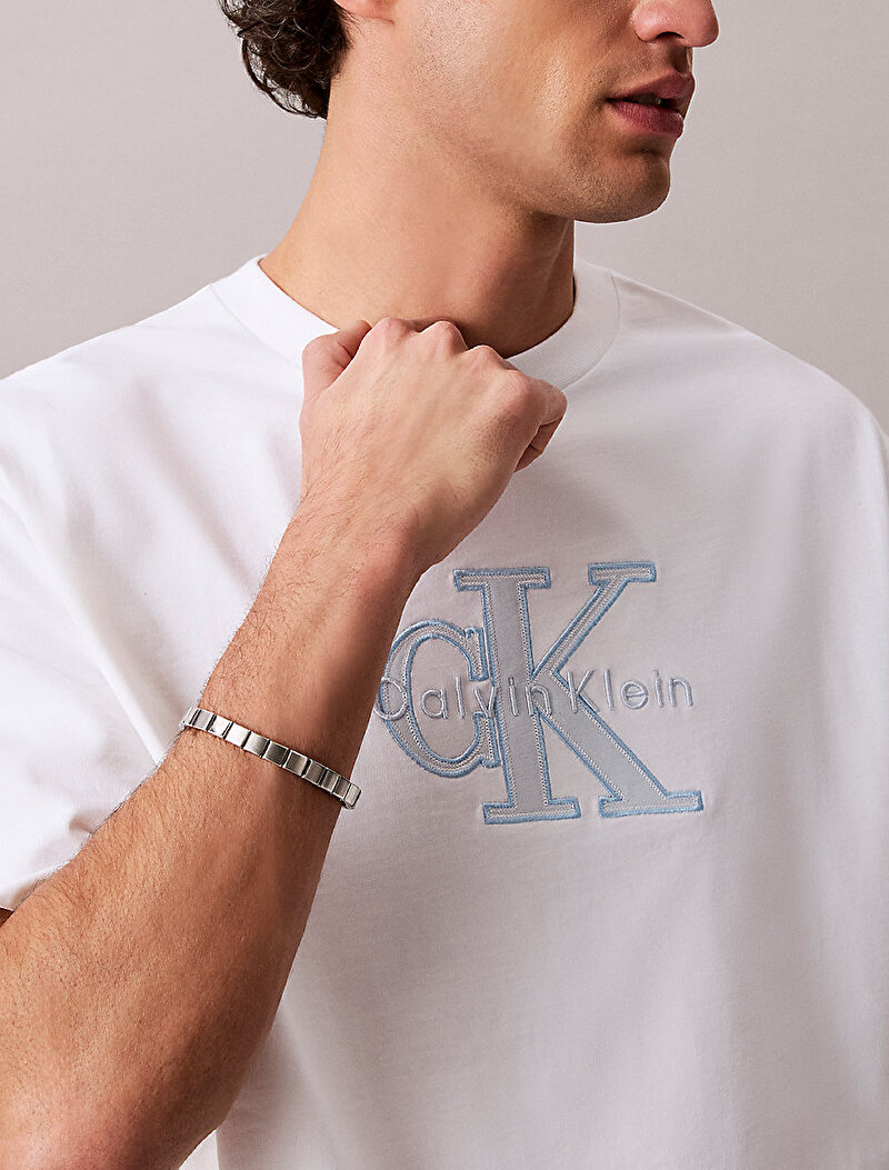 Calvin Klein Beyaz Renkli Erkek 16s Elevatd Mono T-shirt