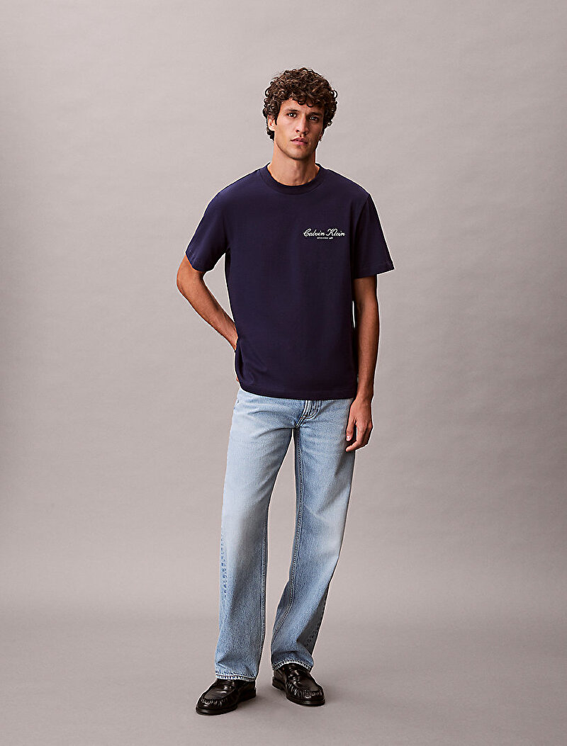 Calvin Klein Mavi Renkli Erkek 20s March Graphic T-shirt