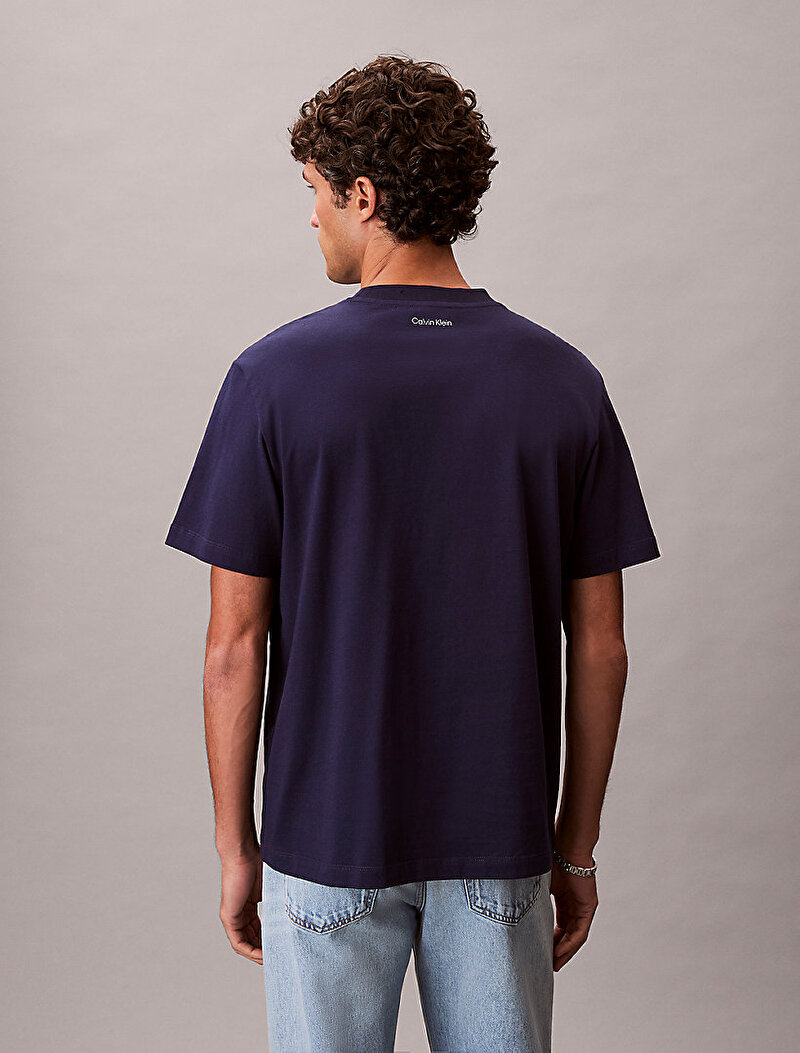 Calvin Klein Mavi Renkli Erkek 20s March Graphic T-shirt