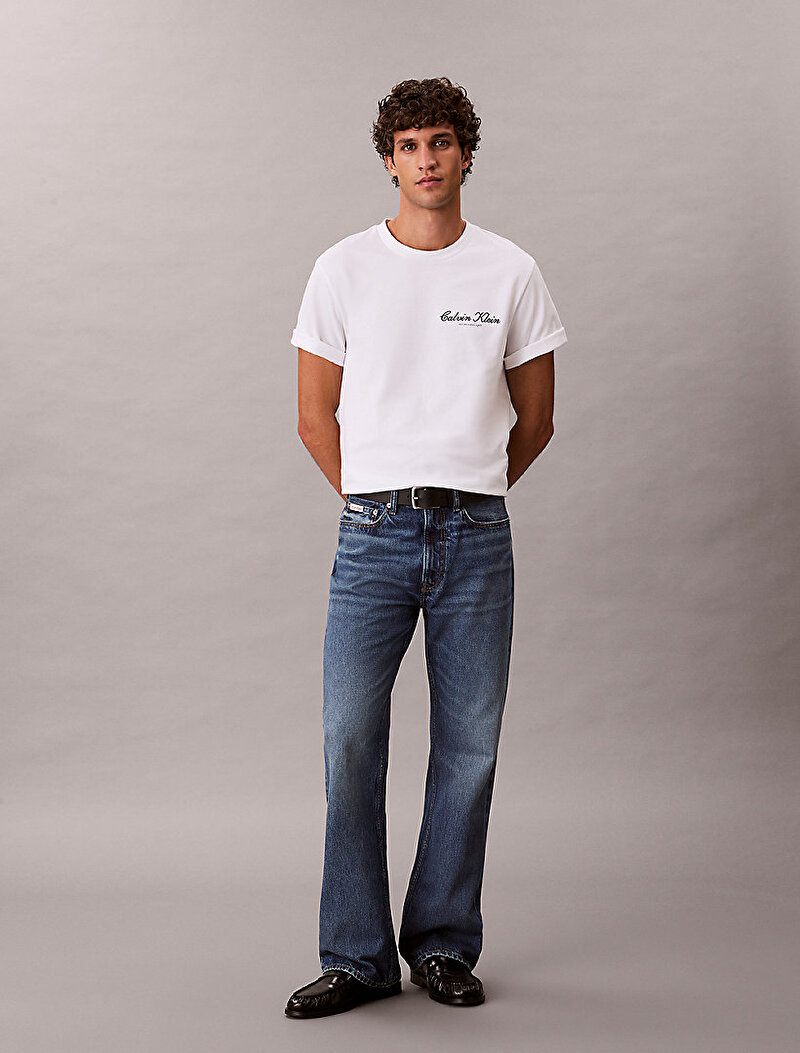 Calvin Klein Beyaz Renkli Erkek 20s March Graphic T-shirt