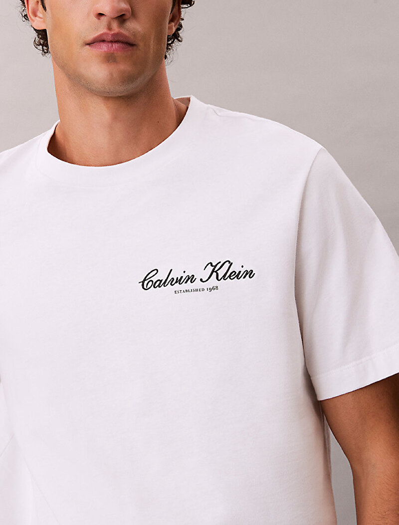 Calvin Klein Beyaz Renkli Erkek 20s March Graphic T-shirt