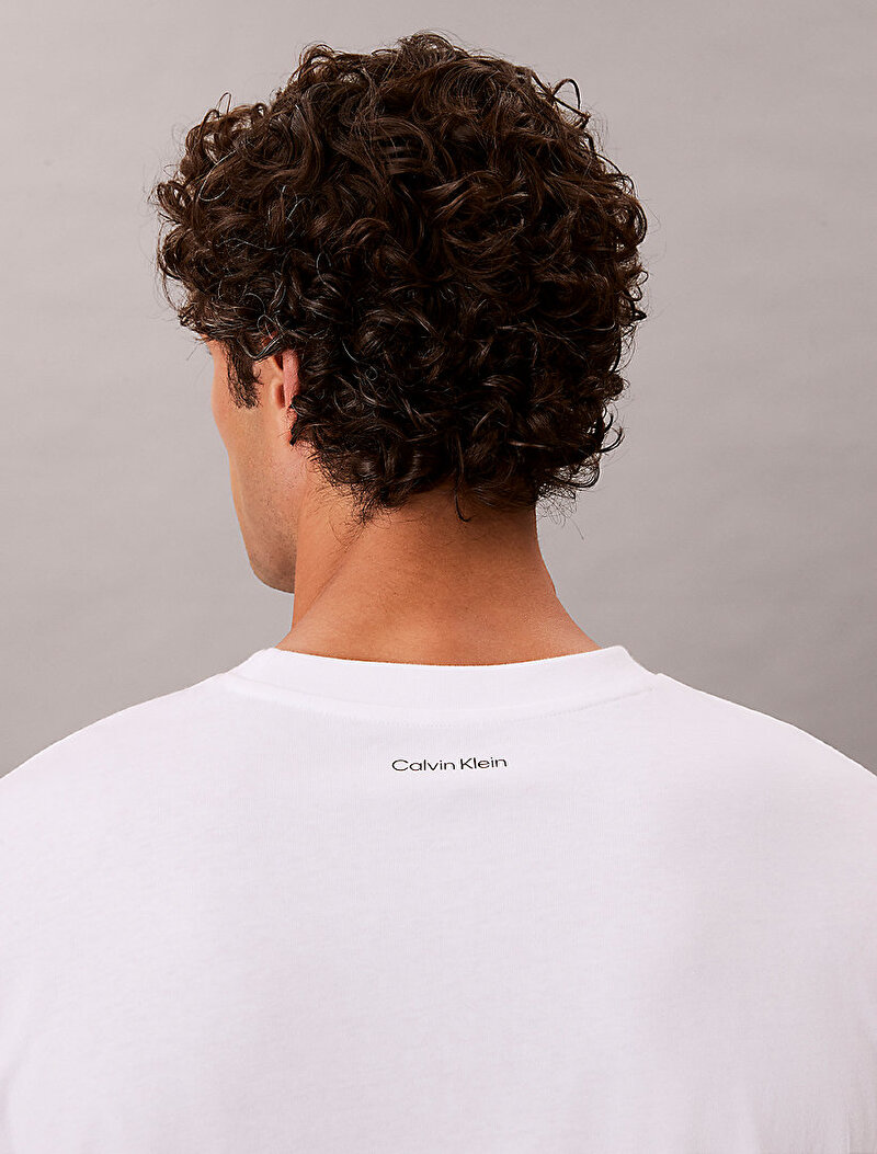 Calvin Klein Beyaz Renkli Erkek 20s March Graphic T-shirt