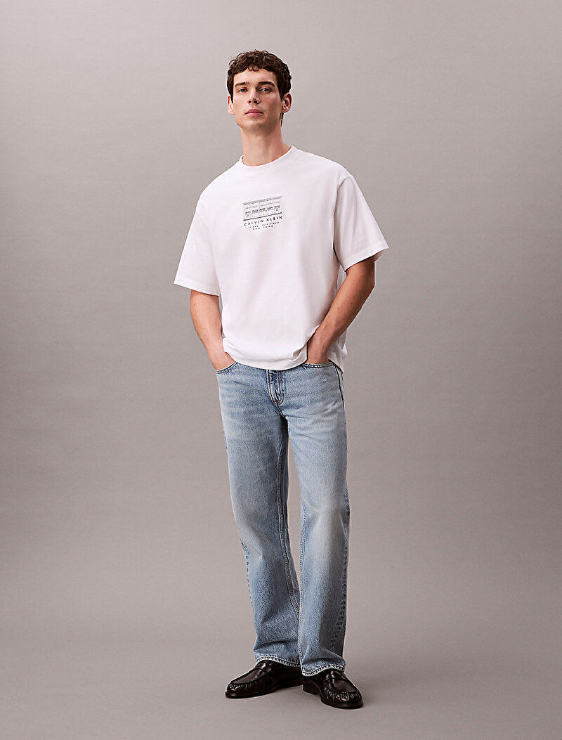 Calvin Klein Beyaz Renkli Erkek 16s March Graphic T-shirt