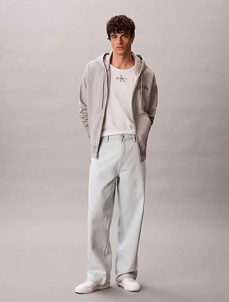 Calvin Klein Beyaz Renkli Erkek 30s Classic Micro T-shirt