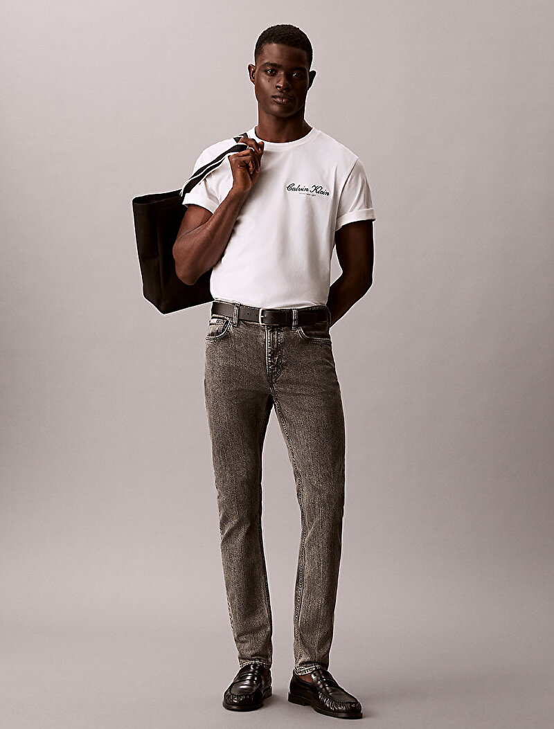 Erkek Slim Taper Oyster Jean Pantolon
