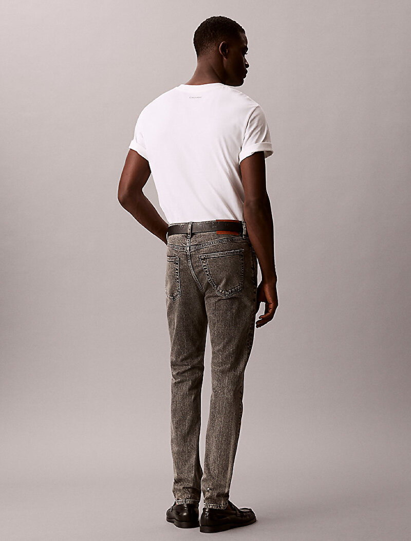 Calvin Klein Gri Renkli Erkek Slim Taper Oyster Jean Pantolon