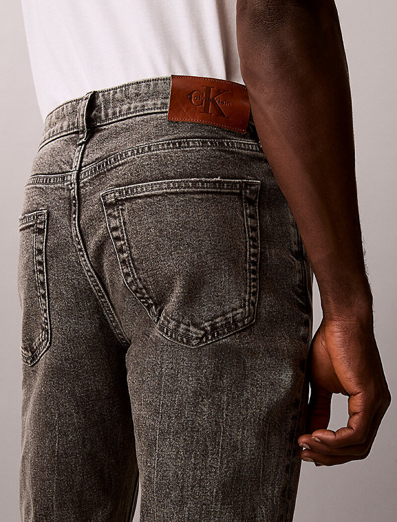 Calvin Klein Gri Renkli Erkek Slim Taper Oyster Jean Pantolon