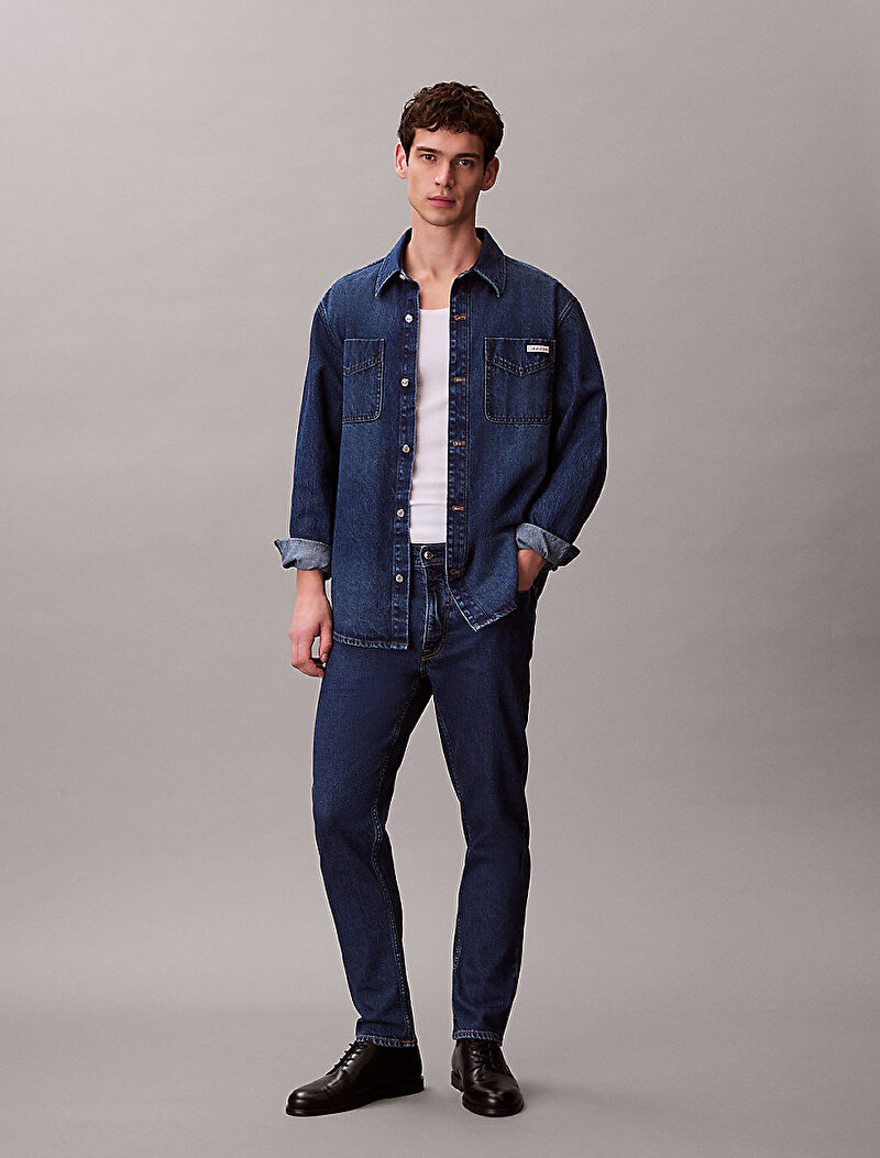 Calvin Klein Mavi Renkli Erkek Classic Taper Pacific Jean Pantolon