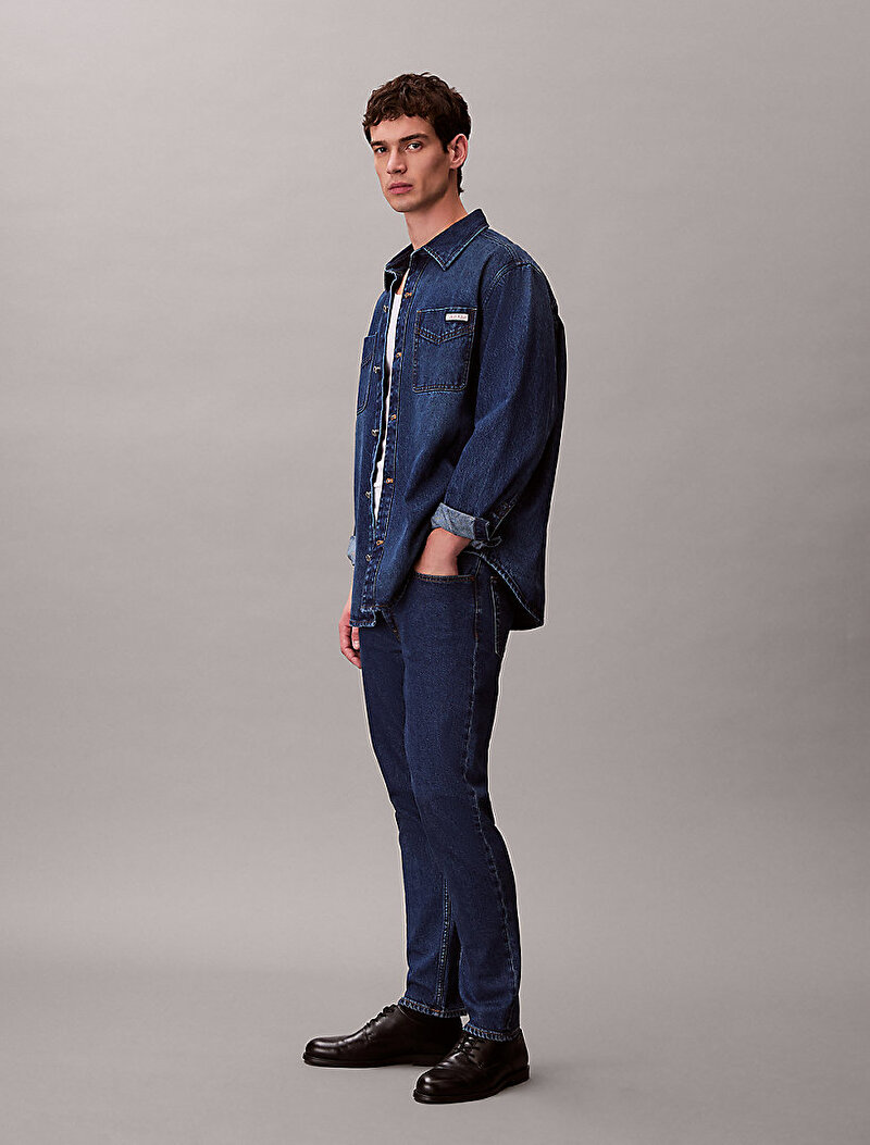 Calvin Klein Mavi Renkli Erkek Classic Taper Pacific Jean Pantolon