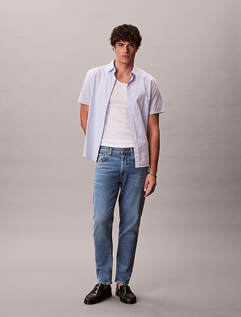 Calvin Klein Mavi Renkli Erkek Classic Taper Klein Jean Pantolon