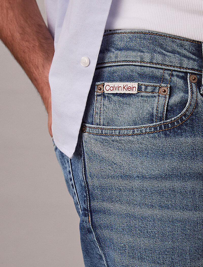 Calvin Klein Mavi Renkli Erkek Classic Taper Klein Jean Pantolon