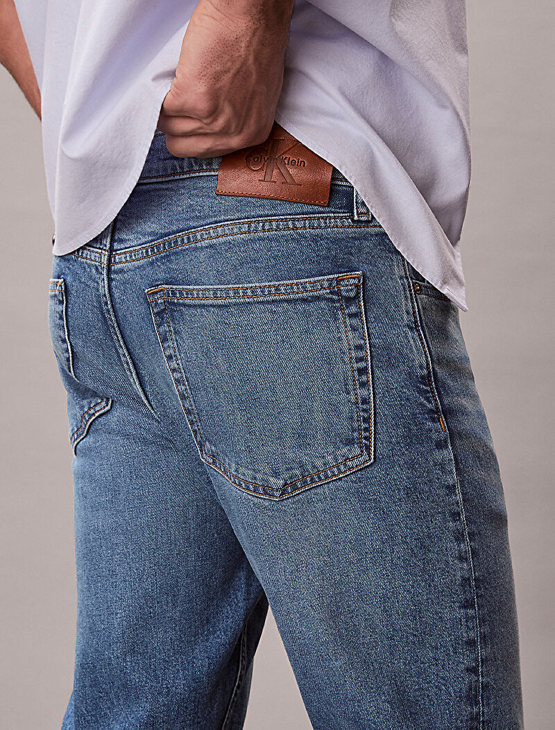 Calvin Klein Mavi Renkli Erkek Classic Taper Klein Jean Pantolon