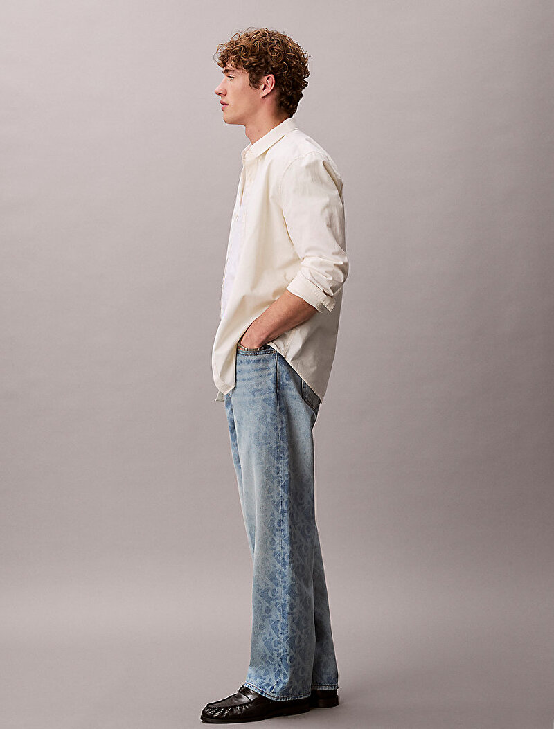 Calvin Klein Mavi Renkli Erkek 90s Straight Jean Pantolon
