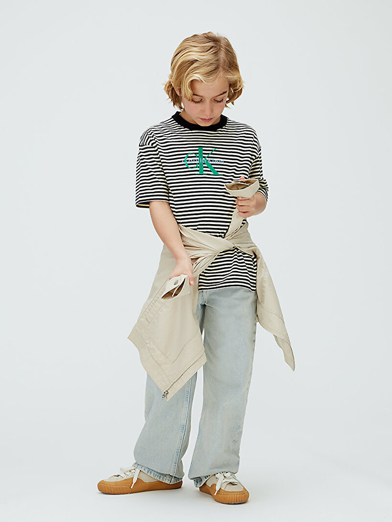 Calvin Klein Siyah Renkli Erkek Çocuk Stripe T-shirt