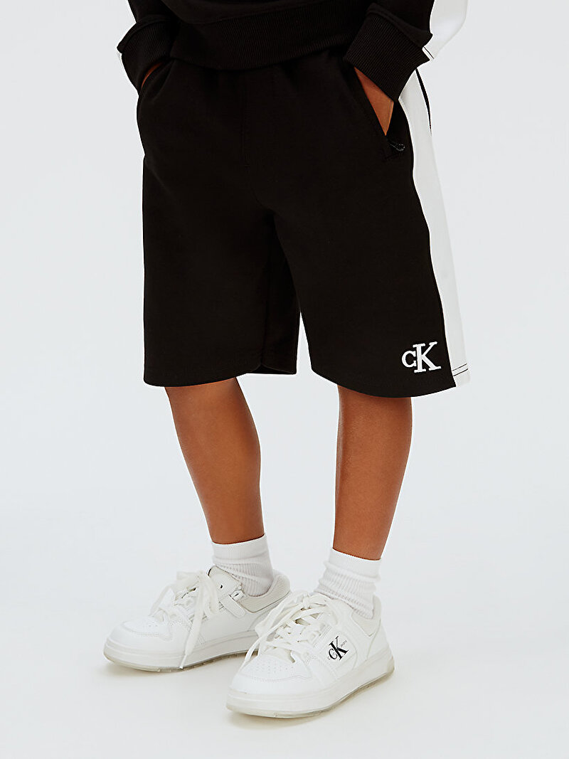 Calvin Klein Siyah Renkli Erkek Çocuk Coloblock Relaxed Şort