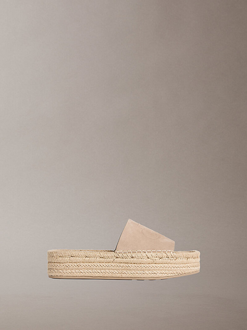 Calvin Klein Bej Renkli Kadın Flatform Espadril Terlik