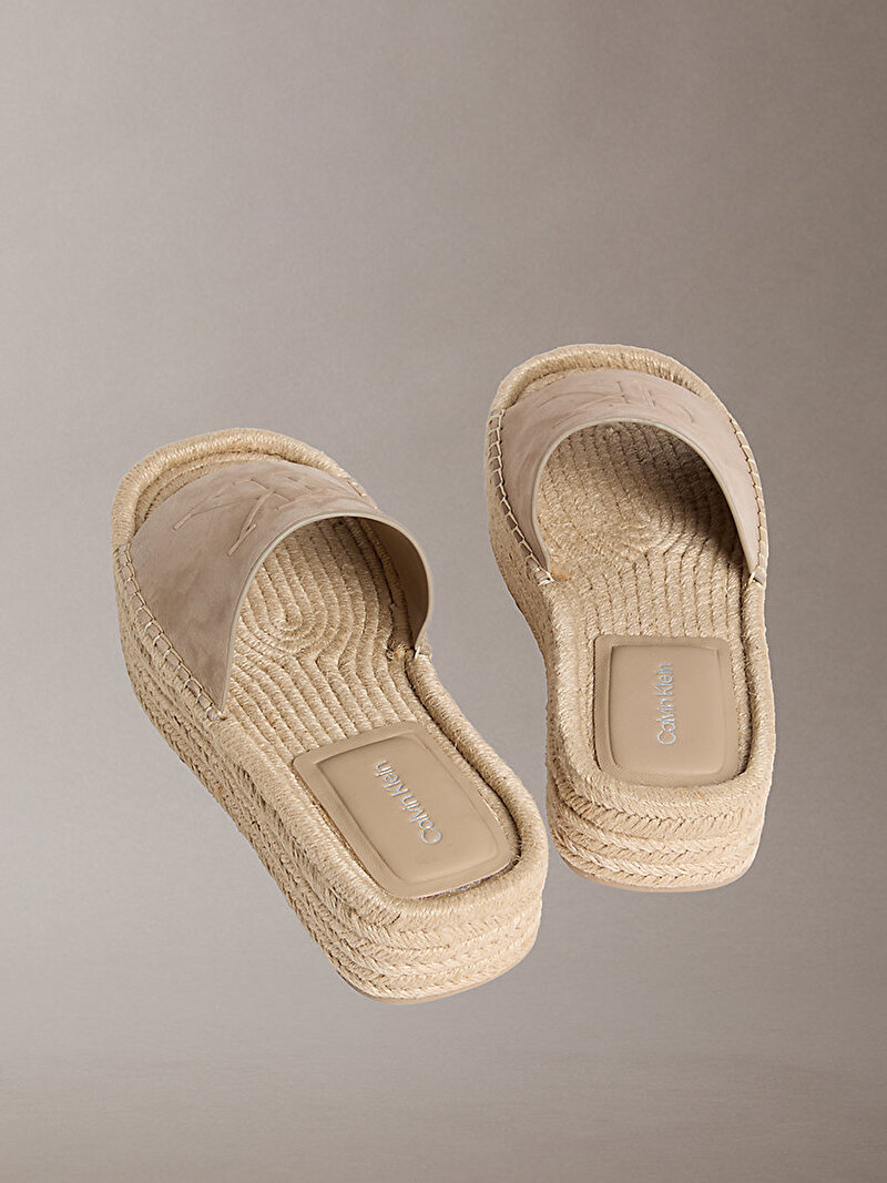 Calvin Klein Bej Renkli Kadın Flatform Espadril Terlik